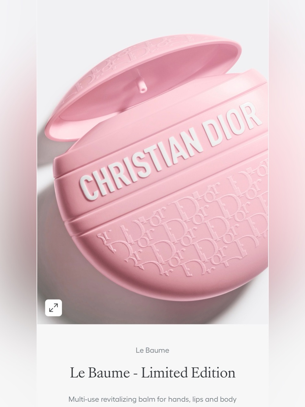 Dior Pink Embossed Round Balm Case